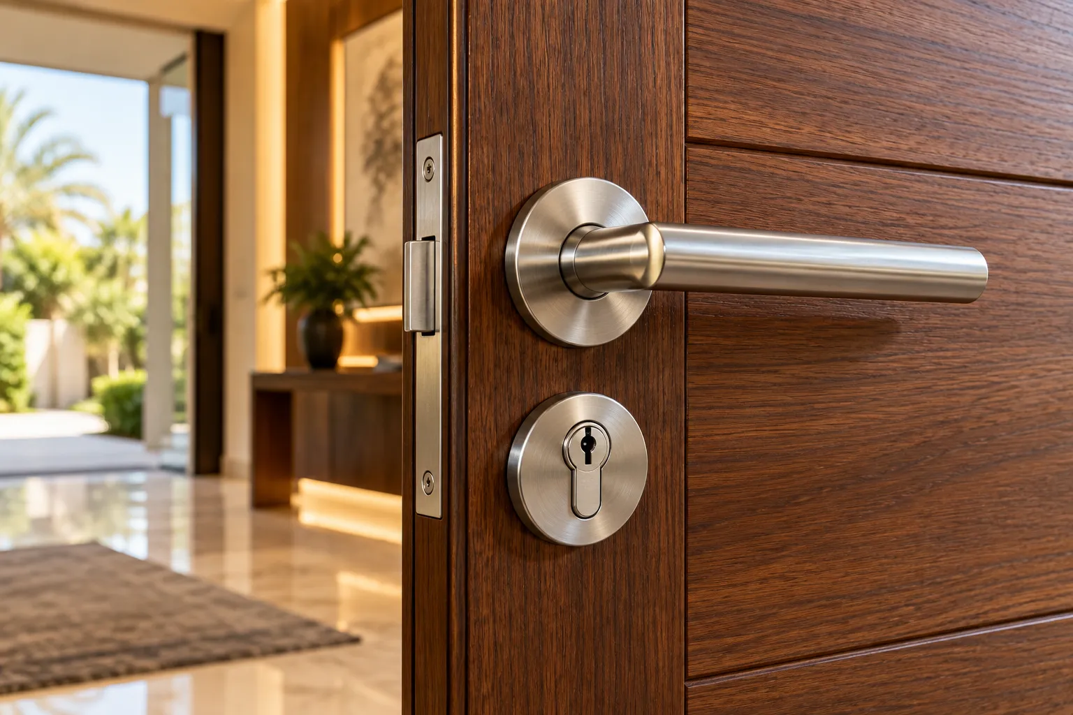 Illustrative lock and door hardware for neighbourhoods