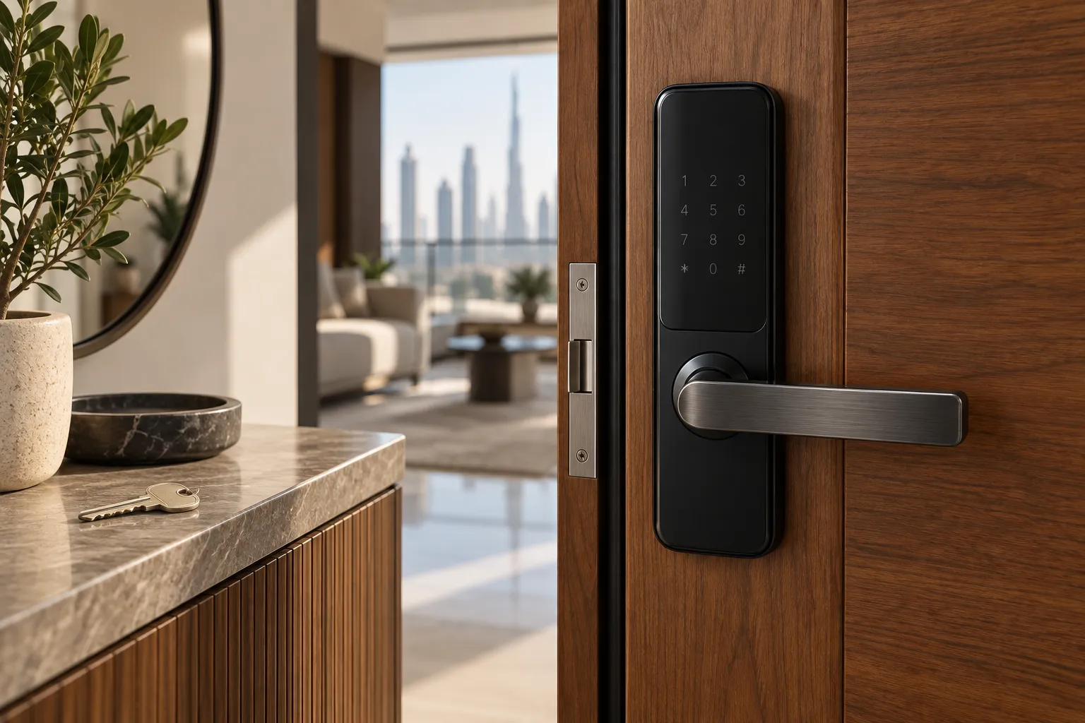 Illustrative lock and door hardware for waterfront districts