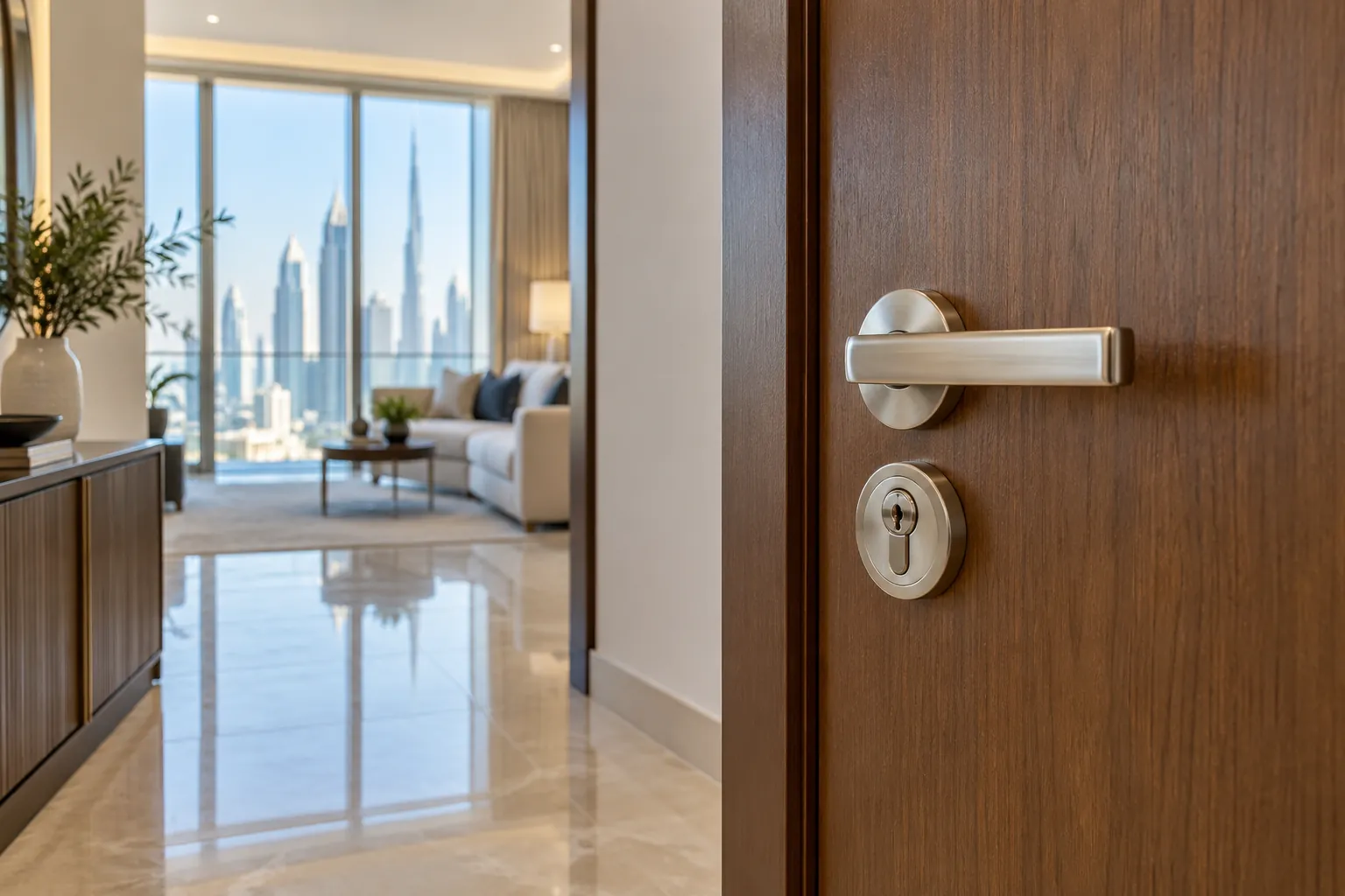 Illustrative door lock opening